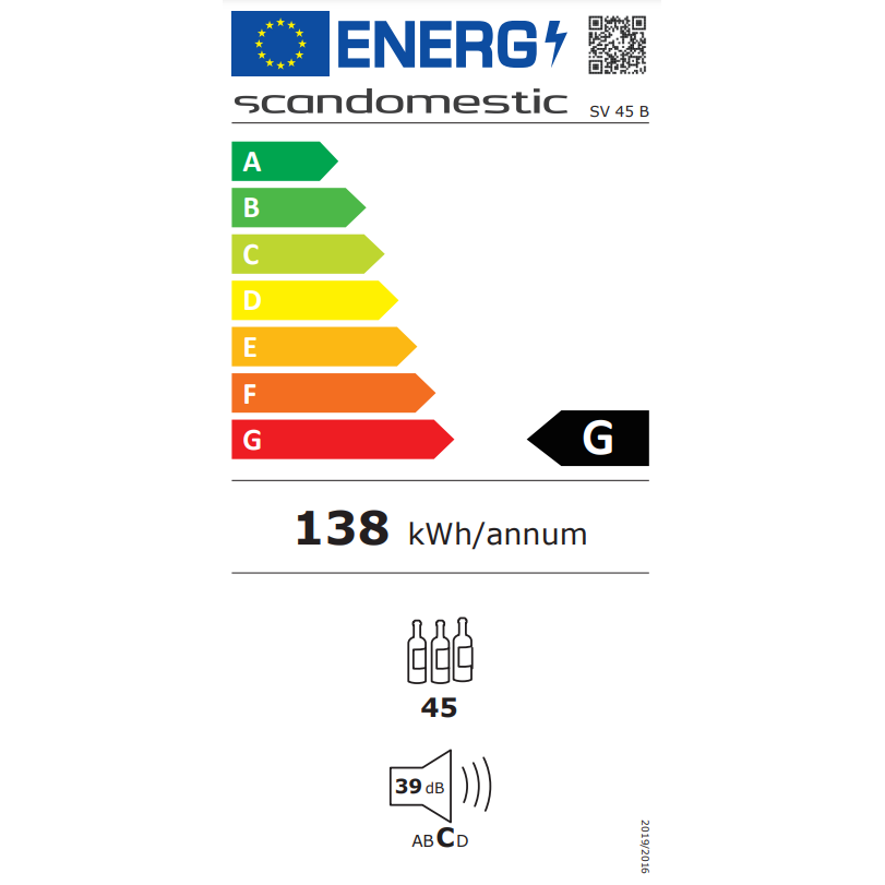 Vyno šaldytuvas Scandomestic SV 45 B