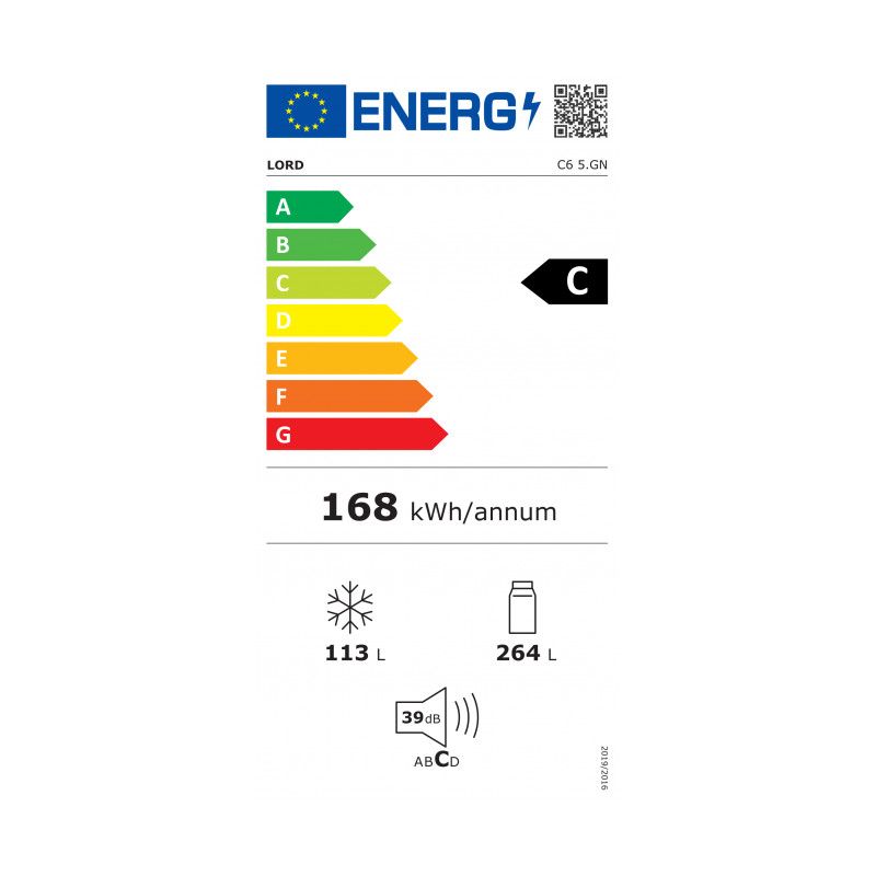 201 cm aukščio pilkos spalvos šaldytuvas su šaldikliu apačioje Lord C6 5.GN 201 cm aukščio pilkos spalvos šaldytuvas su šaldikliu apačioje Lord C6 5.GN