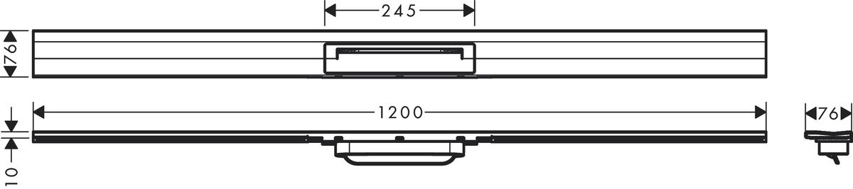Dušo latako apdailos komplektas HANSGROHE RainDrain Flex 1200, trumpinamas, montavimui prie sienos, matinė juoda, 56054670 Dušo latako apdailos komplektas HANSGROHE RainDrain Flex 1200, trumpinamas, montavimui prie sienos, matinė juoda, 56054670