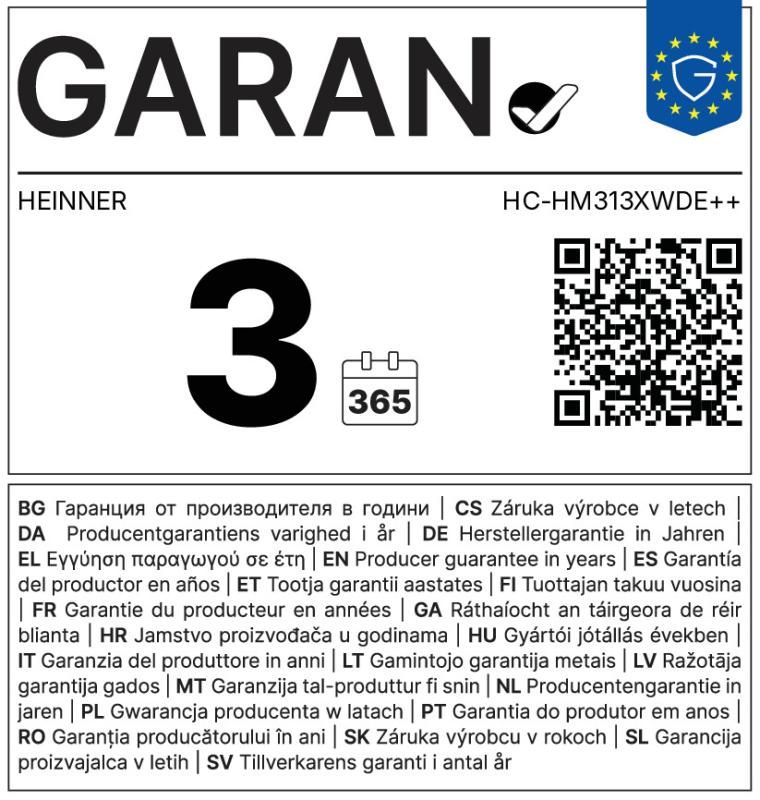 Šaldytuvas Combi HC-HM313XWDE++ HEINNER