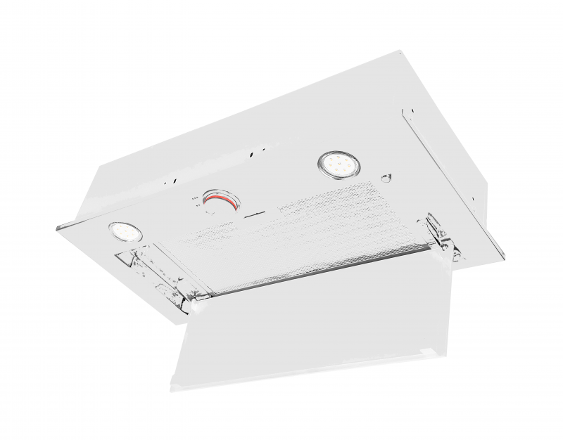 Įmontuojamas 60 cm. pločio gartraukis Schlosser SBG60WH GLASS, baltas