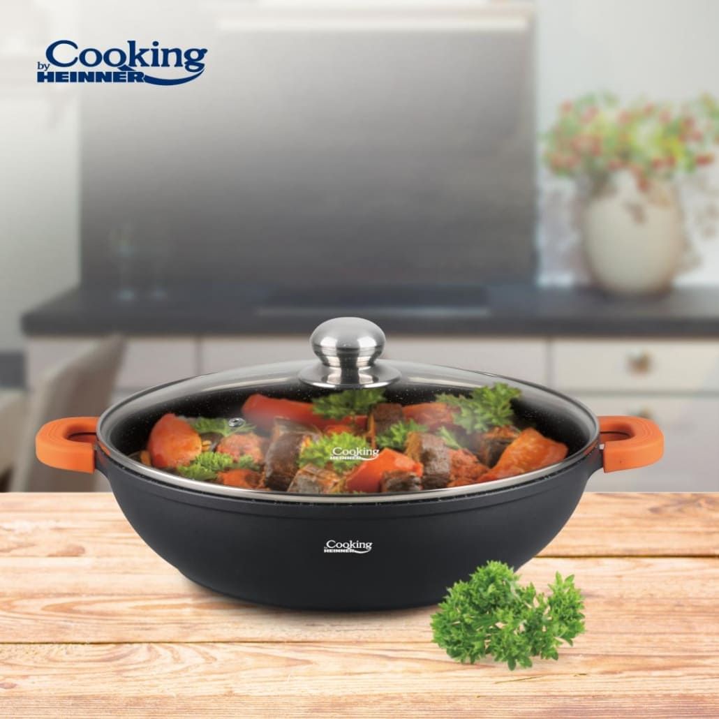 Puodas aliuminio su keramikos danga 4.1L 28x8cm HR-SCO-A28C HEINNER