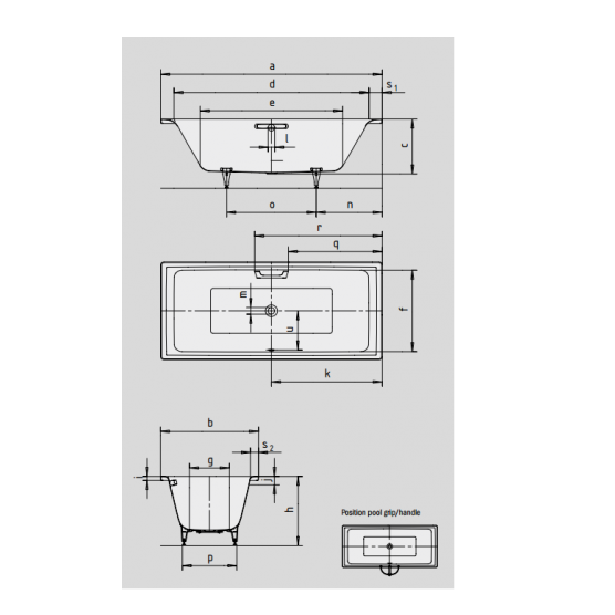 Plieninė vonia Kaldewei Puro Duo 190x90 cm su EasyClean danga, balta, 266500013001