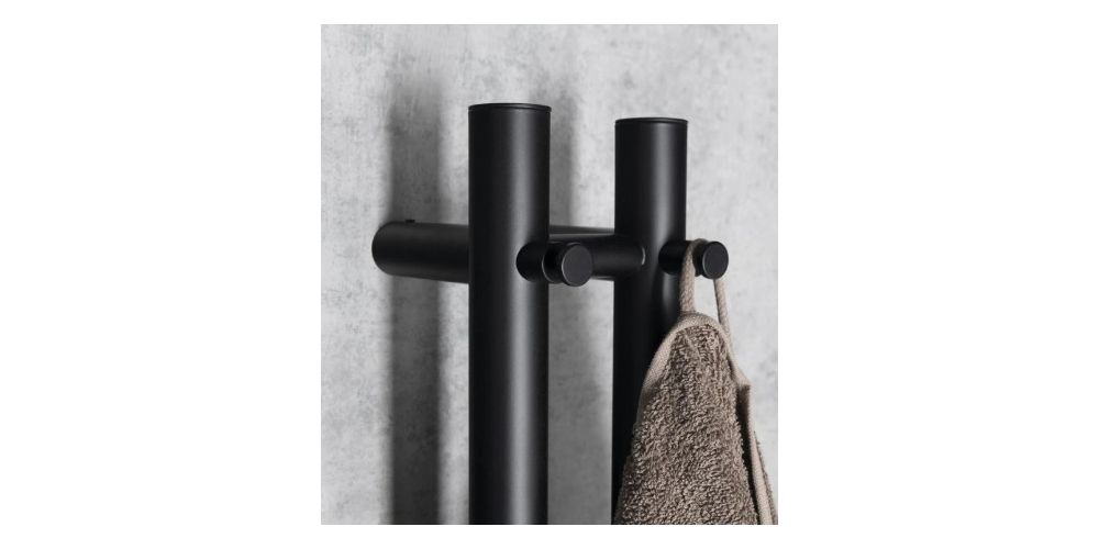 Elektrinis rankšluosčių džiovintuvas Sapho Papinado 10,9x120x cm, matinė juoda Elektrinis rankšluosčių džiovintuvas Sapho Papinado 10,9x120x cm, matinė juoda