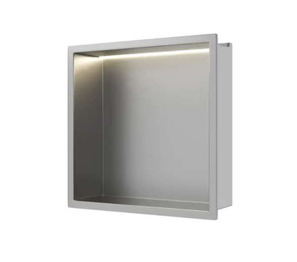 Įleidžiama sieninė lentyna Balneo Wall Box LED nerūdijančiojo plieno sp., 30x30x10 cm, B0101010109-1 Įleidžiama sieninė lentyna Balneo Wall Box LED nerūdijančiojo plieno sp., 30x30x10 cm, B0101010109-1