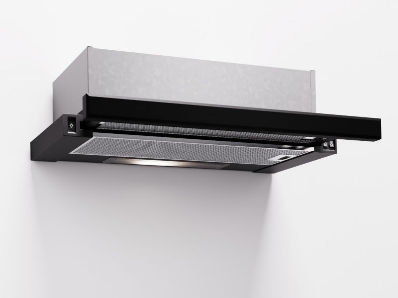 Įmontuojamas 50 cm pločio gartraukis Schlosser H3062GLB-50(BLACK GLASS), juodas