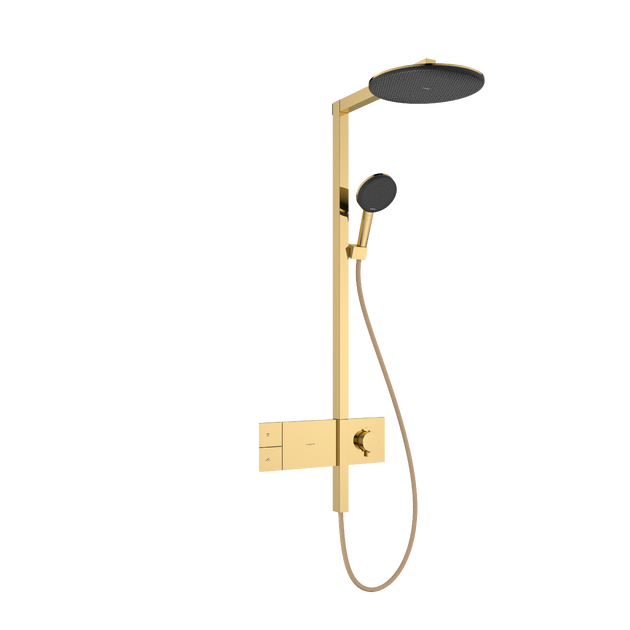 Termostatinė dušo sistema Hansgrohe Raindance Alive S 300 1jet su ShowerSelect Comfort, šlifuoto aukso, 24582990 Termostatinė dušo sistema Hansgrohe Raindance Alive S 300 1jet su ShowerSelect Comfort, šlifuoto aukso, 24582990