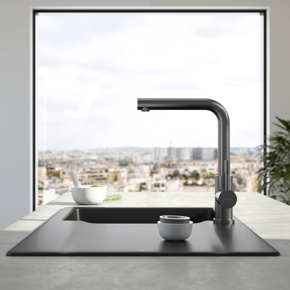 Plautuvės maišytuvas Villeroy & Boch Modern Steel Antracitas
