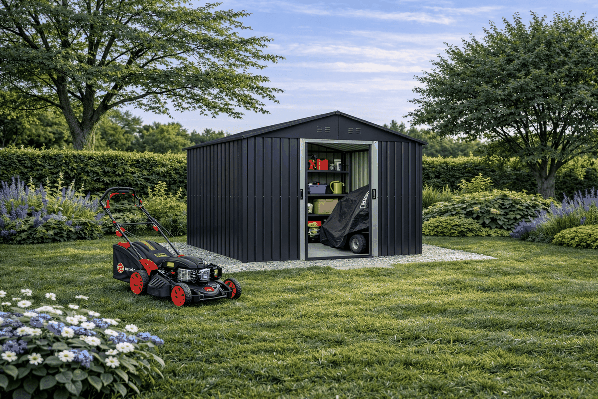 Metalinis sandėliukas HATIS, 3,82 m2, antracito Metalinis sandėliukas HATIS, 3,82 m2, antracito