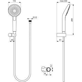 Dušo komplektas Ideal Standard Idealrain Evo Round, chromas, B2239AA