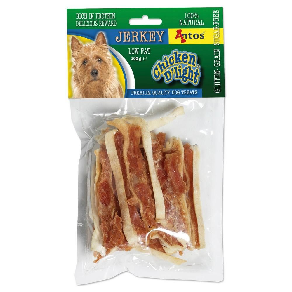 ANTOS Chicken D'light Jerkey vištienos filė plokštelės 100g, 20173P