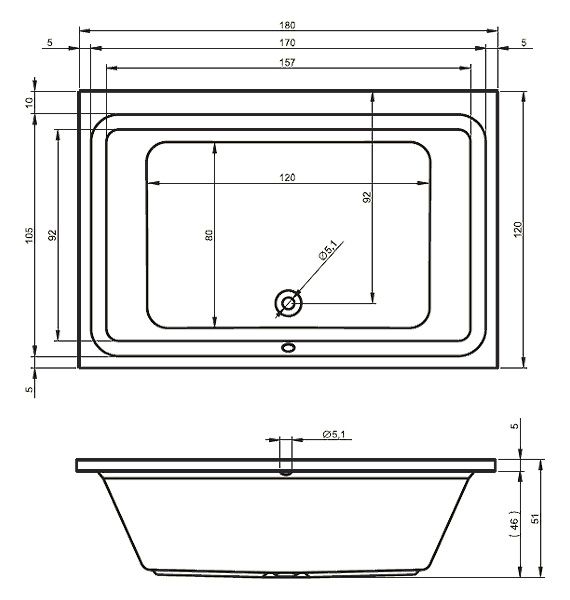Akrilinė vonia Riho Castello 180x120 cm, balta, B064001005