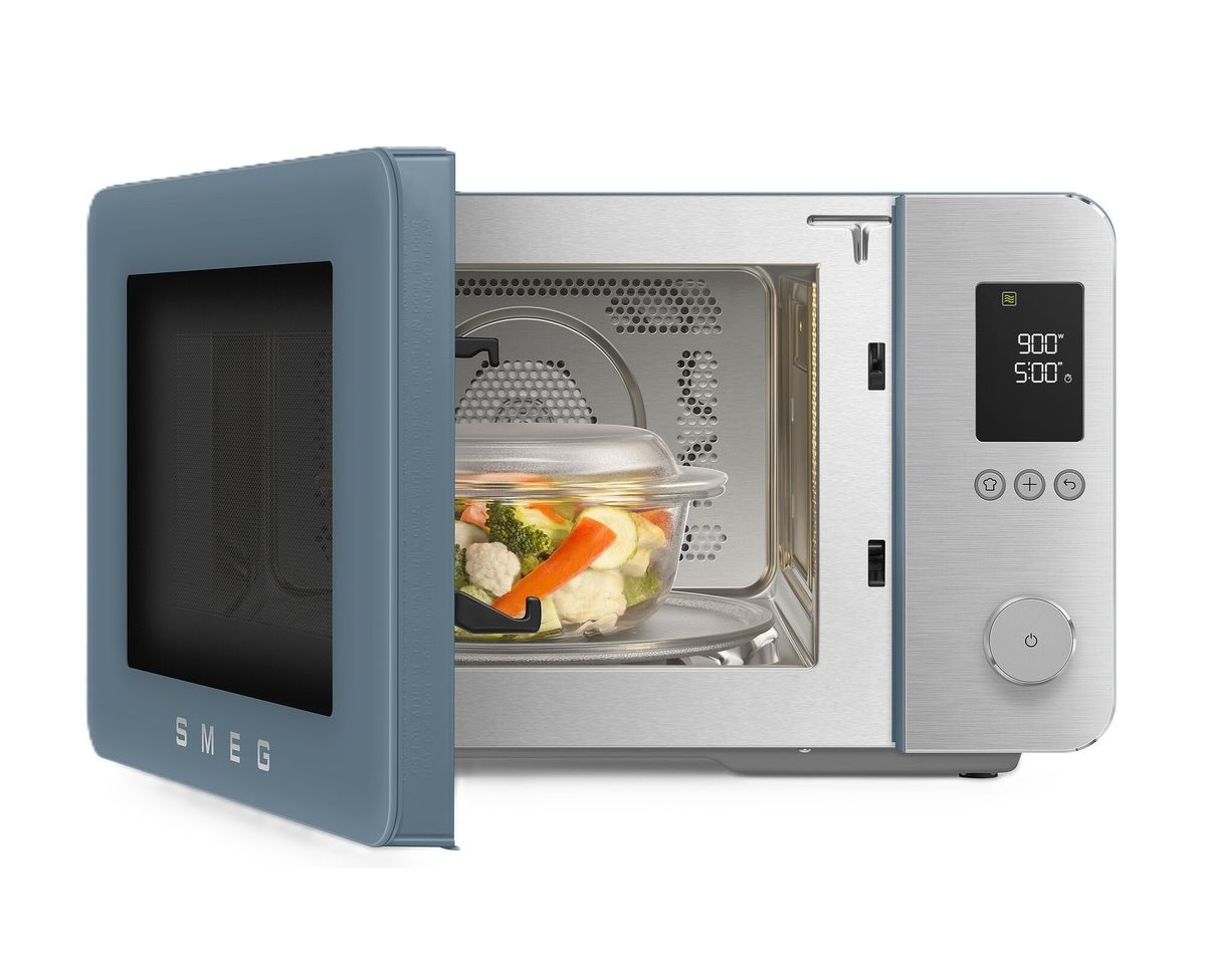SMEG mikrobangų krosnelė, MOC02SBMEU, su grilium, karštu oru ir Air fry funkcija