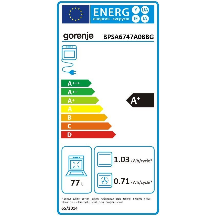 Elektrinė orkaitė Gorenje BPSA6747A08BG