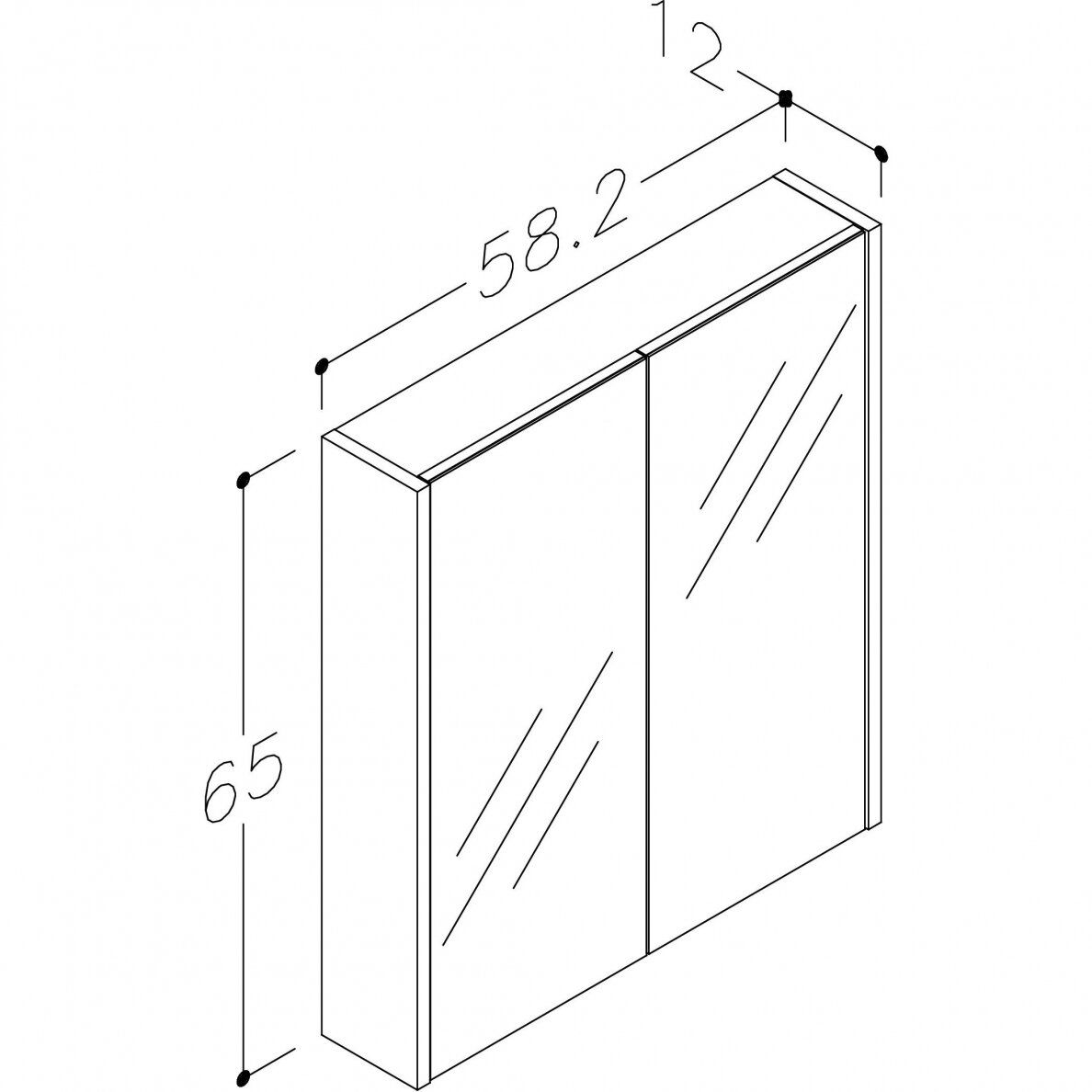 Veidrodinė spintelė RB Serena 60 cm, balta 1400311