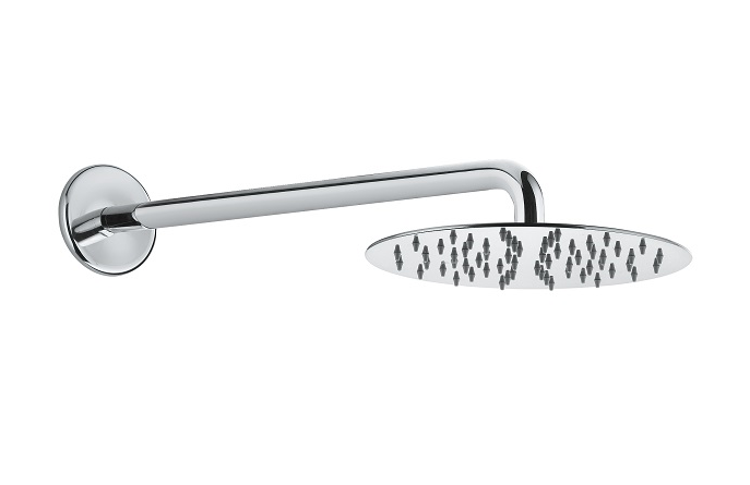 Stacionari dušo galva Fiore su laikikliu iš sienos, Ø200 mm, chromas, 30CR8630 Stacionari dušo galva Fiore su laikikliu iš sienos, Ø200 mm, chromas, 30CR8630