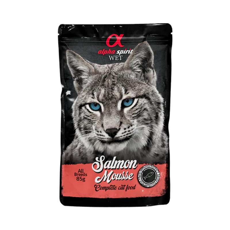 ALPHA SPIRIT WET putėsiai sterilizuotoms katėms su lašiša 85g 6vnt, ALPHG050250908