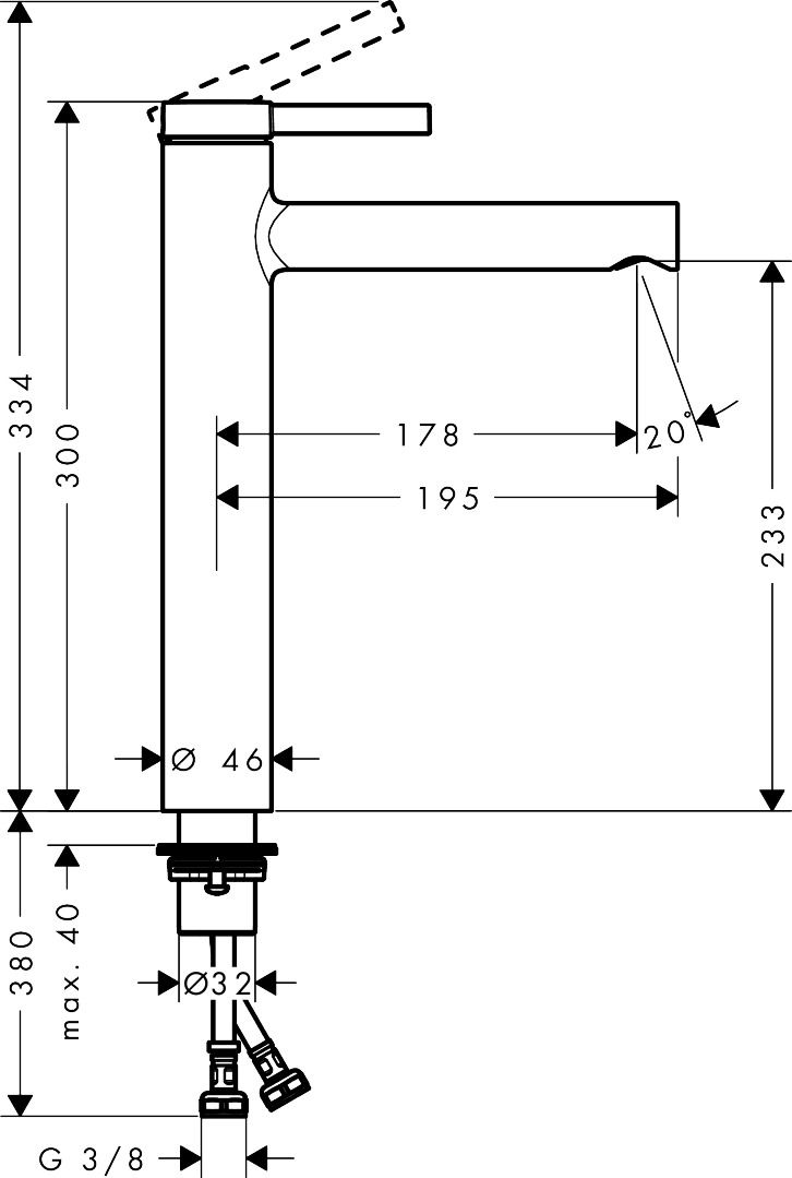 Maišytuvas praustuvui hansgrohe Zesis S 230, chromas, 74732000