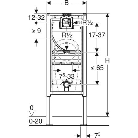 Potinkinis pisuaro rėmas Geberit Duofix 111676001