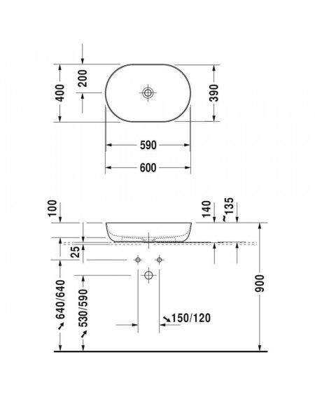 Spintelė su praustuvu Duravit Luv 60 cm, taupe satin matt