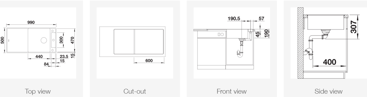 Silgranitinė plautuvė BLANCO AXIA III XL 6 S-F SILG Balta Z.GL InFino M.AF