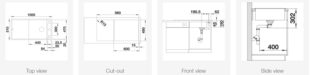 Silgranitinė plautuvė BLANCO AXIA III XL 6 S SILG PDUR Ruda Z.GL InFino M.AF