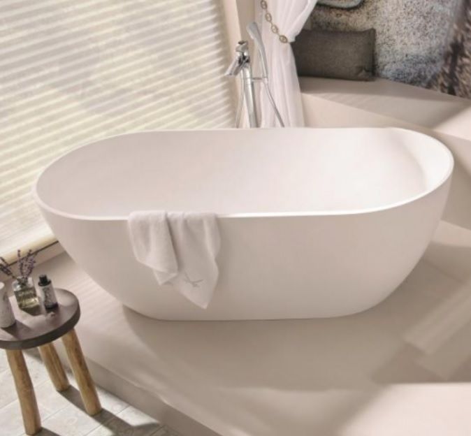 Akmens masės laisvai statoma vonia RIHO Bilbao 150x75 cm