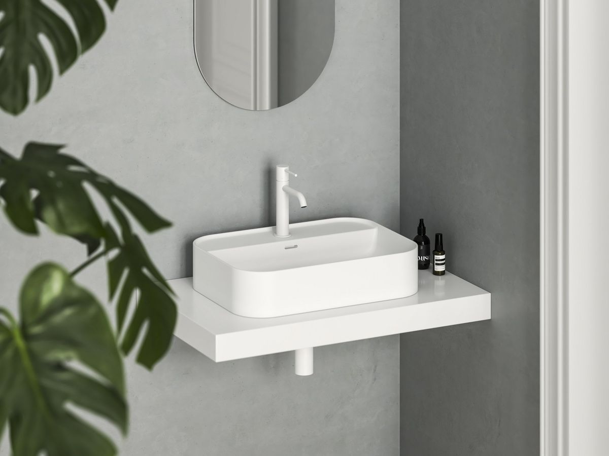 Keraminis praustuvas Ravak Ceramic Slim Shelf R 55, baltas matinis, XJX0E155005