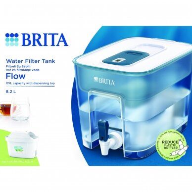 BRITA vandens filtravimo indas Flow (8,2l) mėlynas, 1052727