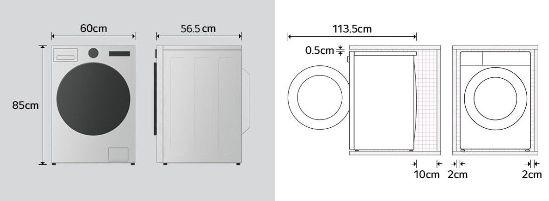 Skalbimo mašina LG F4X5511TKB, 11 kg