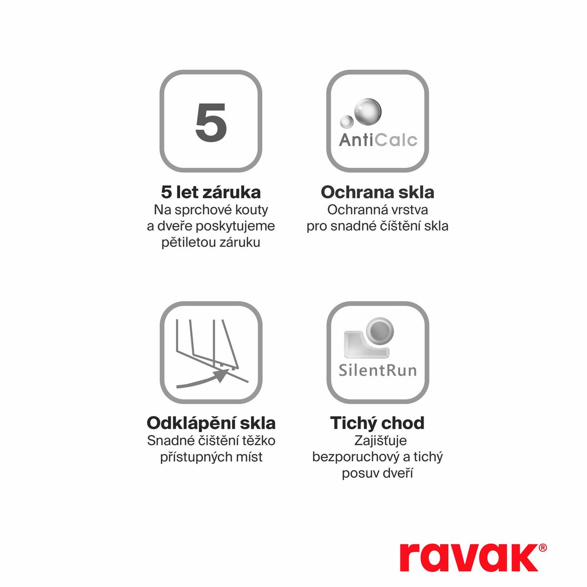 Dušo kabina Ravak Blix BLCP4-90 R550 blizgi+stiklas Transparent 3B270C00Z1B