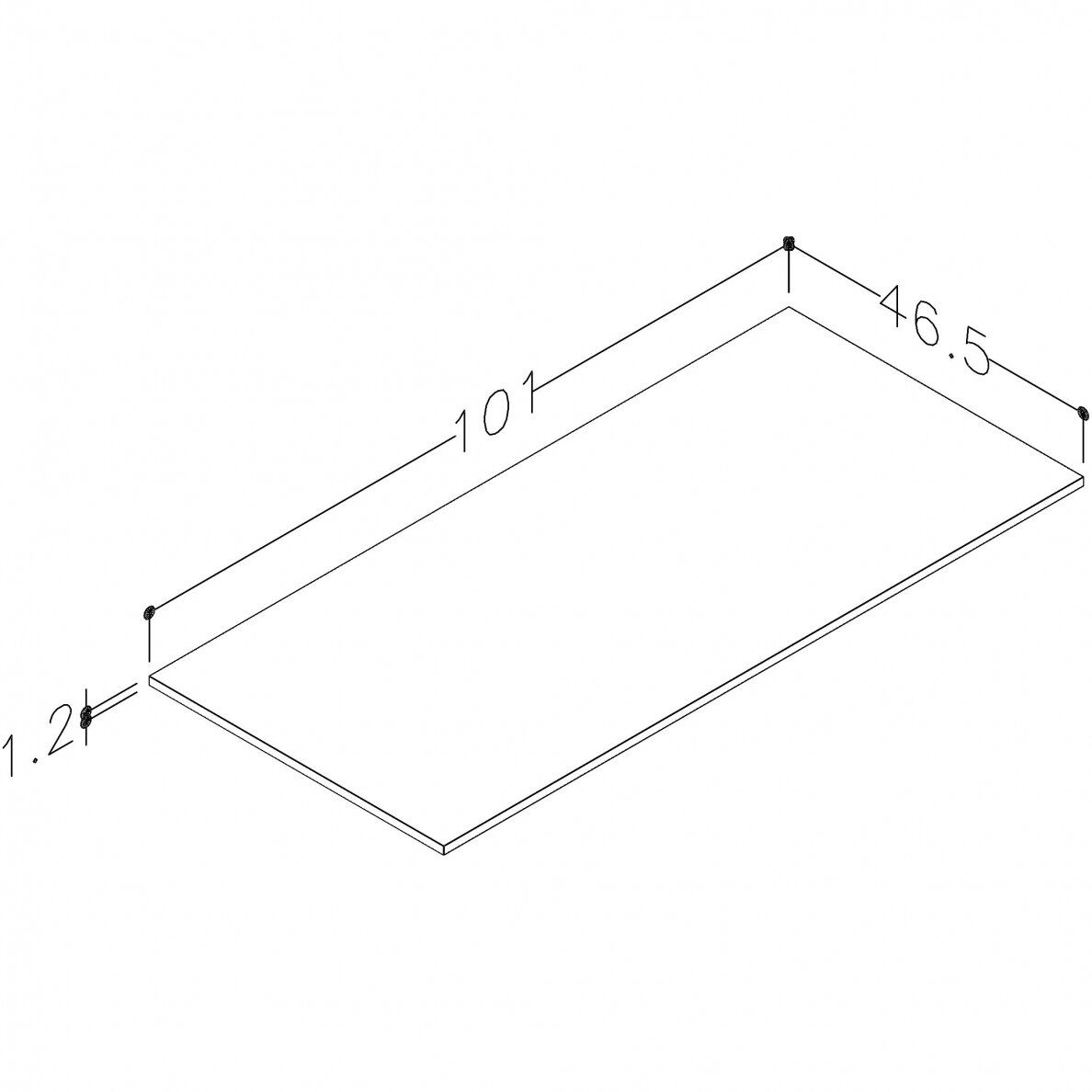 Stalviršis apatinei spintelei Kame Dektonas 100 cm, betono pilka WP/10-3/D23