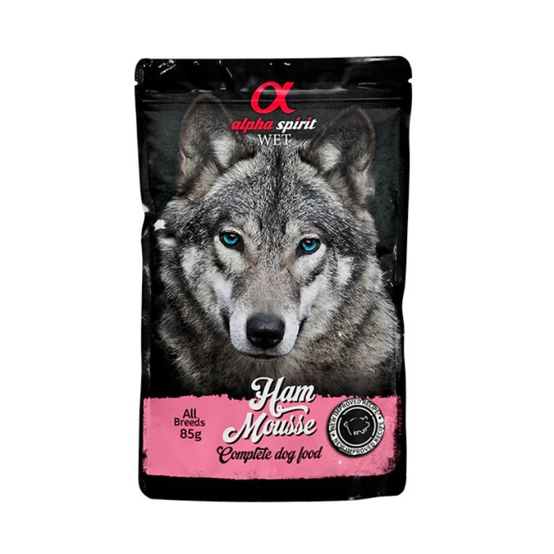 ALPHA SPIRIT WET putėsiai šunims su kumpiu 85g 6vnt (24), ALPHD050000808