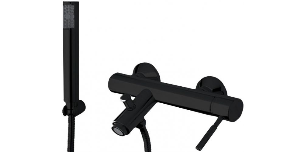 Vonios maišytuvas su dušo komplektu Fiore Xenon, juoda matinė Vonios maišytuvas su dušo komplektu Fiore Xenon, juoda matinė