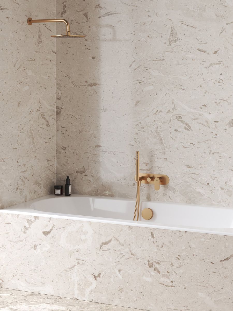 Ravak Eleganta Potinkinis maišytuvas be korpuso, 3 funkcijų, su dušo komplektu, Rose Gold Brushed X070370