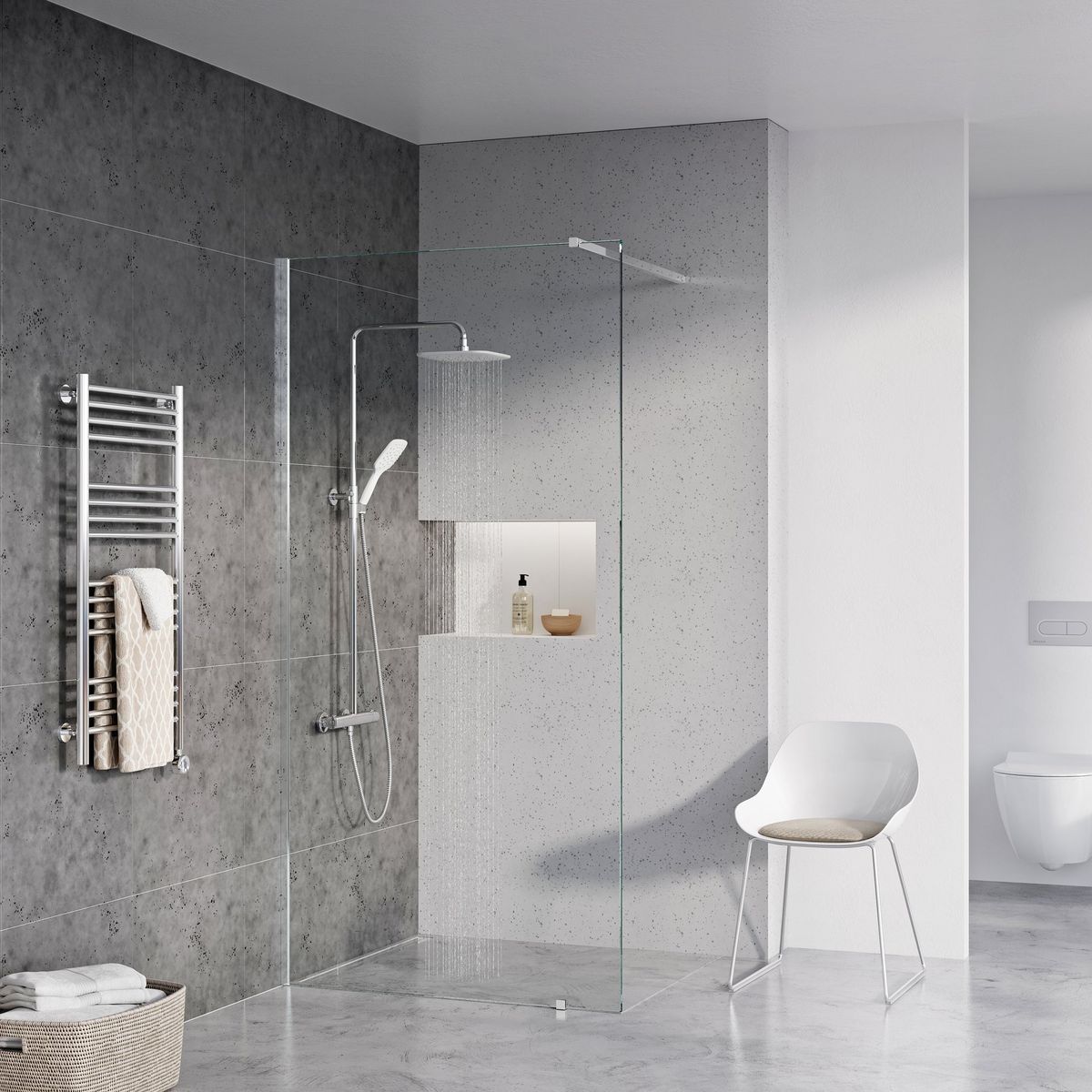 Dušo sienelė Ravak Walk In Wall Set-90 v.200 bright alu+Transparent, GW9W70C0SZ1