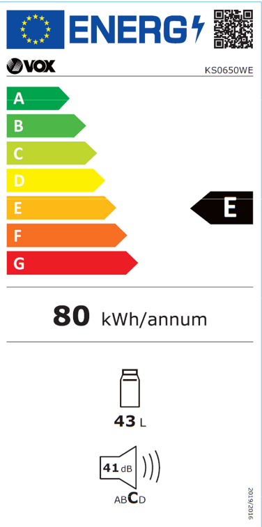 Šaldytuvas VOX KS0650WE, 49 cm aukščio, baltas Šaldytuvas VOX KS0650WE, 49 cm aukščio, baltas