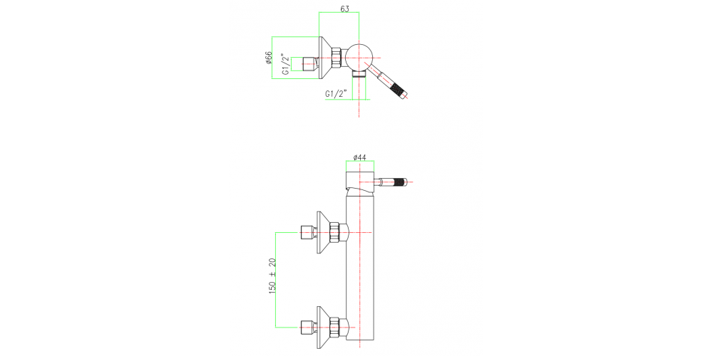 Maišytuvas dušui Fiore XENON, chromas, 44CR5170