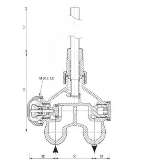Termoreguliatoriaus komplektas gyvatukui HERZ VUA-50 Termoreguliatoriaus komplektas gyvatukui HERZ VUA-50