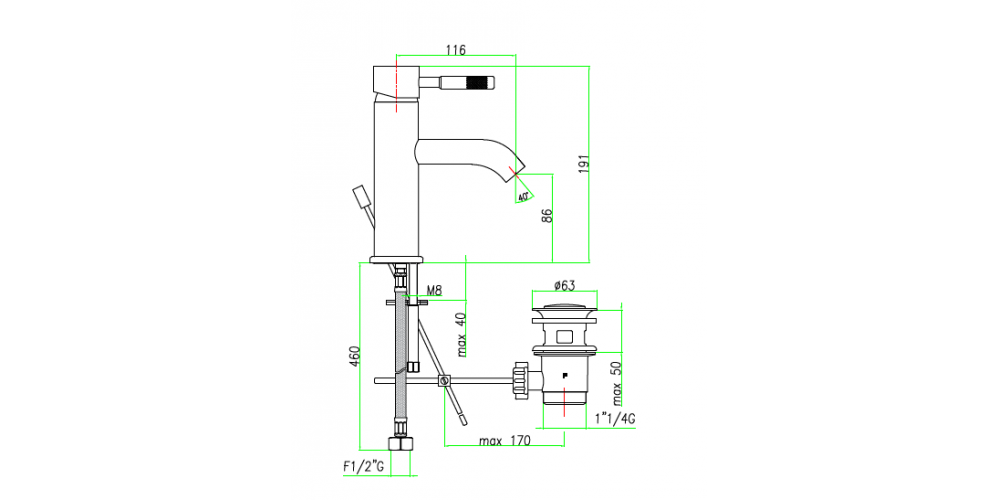 Maišytuvas praustuvui XENON su dugno vožtuvu, chromas, 44CR5283 Maišytuvas praustuvui XENON su dugno vožtuvu, chromas, 44CR5283