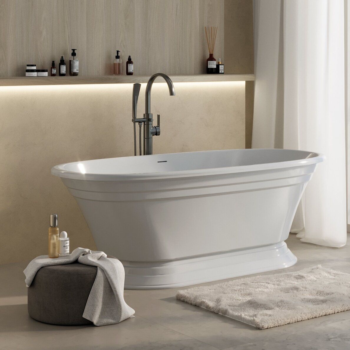 Lieto akmens vonia Bathesa Sofia 175x80 cm Lieto akmens vonia Bathesa Sofia 175x80 cm