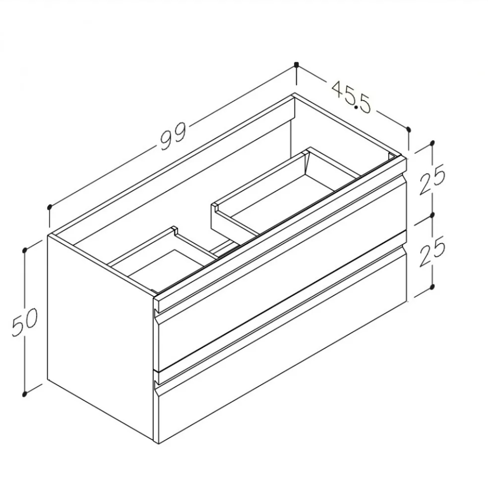 Apatinė spintelė su praustuvu Kame Terra 100 cm, juoda