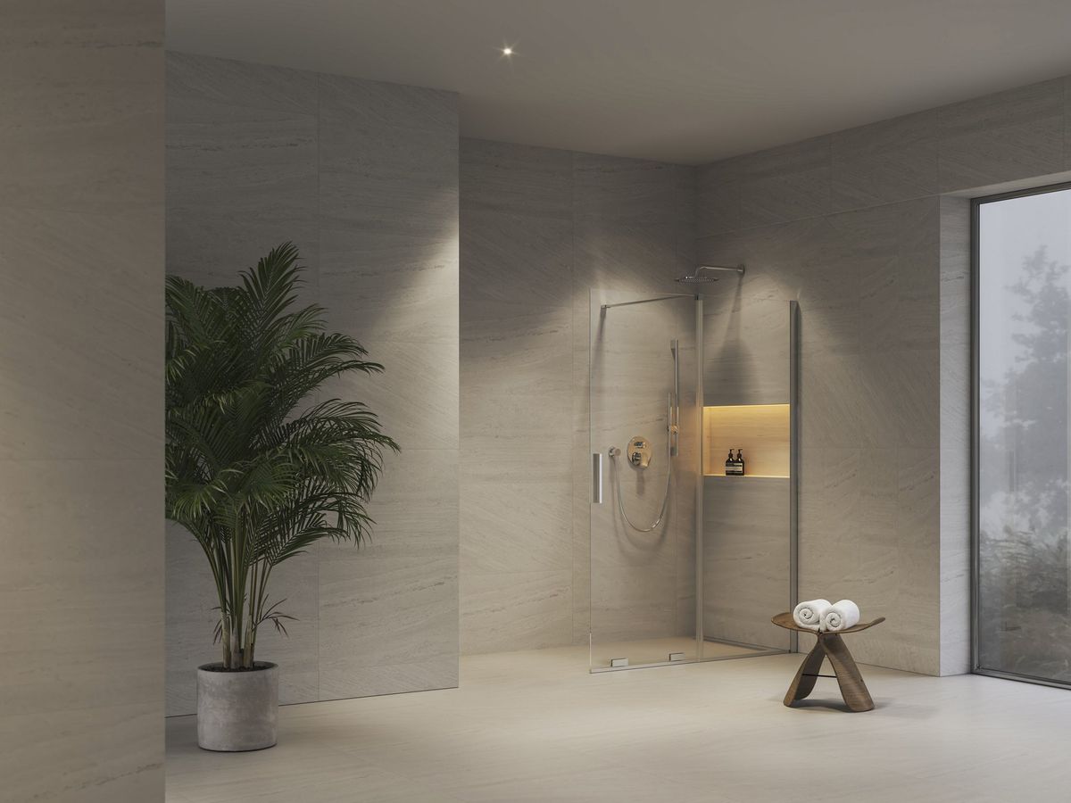 Dušo sienelė Ravak ROWI 140, blizgi+stiklas Transparent, X9WVM0C00Z1