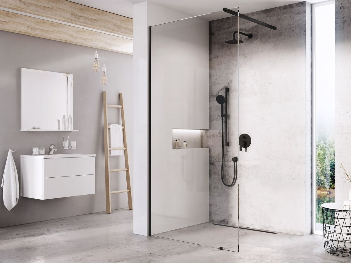 Ravak Walk In Wall Set-90 v.200 black+Transparent GW9W7030SZ1