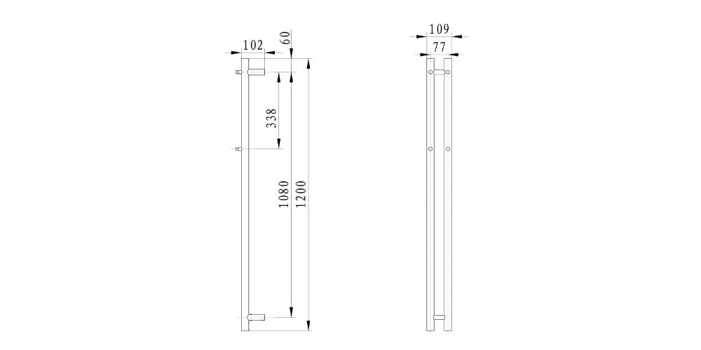 Elektrinis rankšluosčių džiovintuvas Sapho Papinado 10,9x120x cm, matinė juoda Elektrinis rankšluosčių džiovintuvas Sapho Papinado 10,9x120x cm, matinė juoda