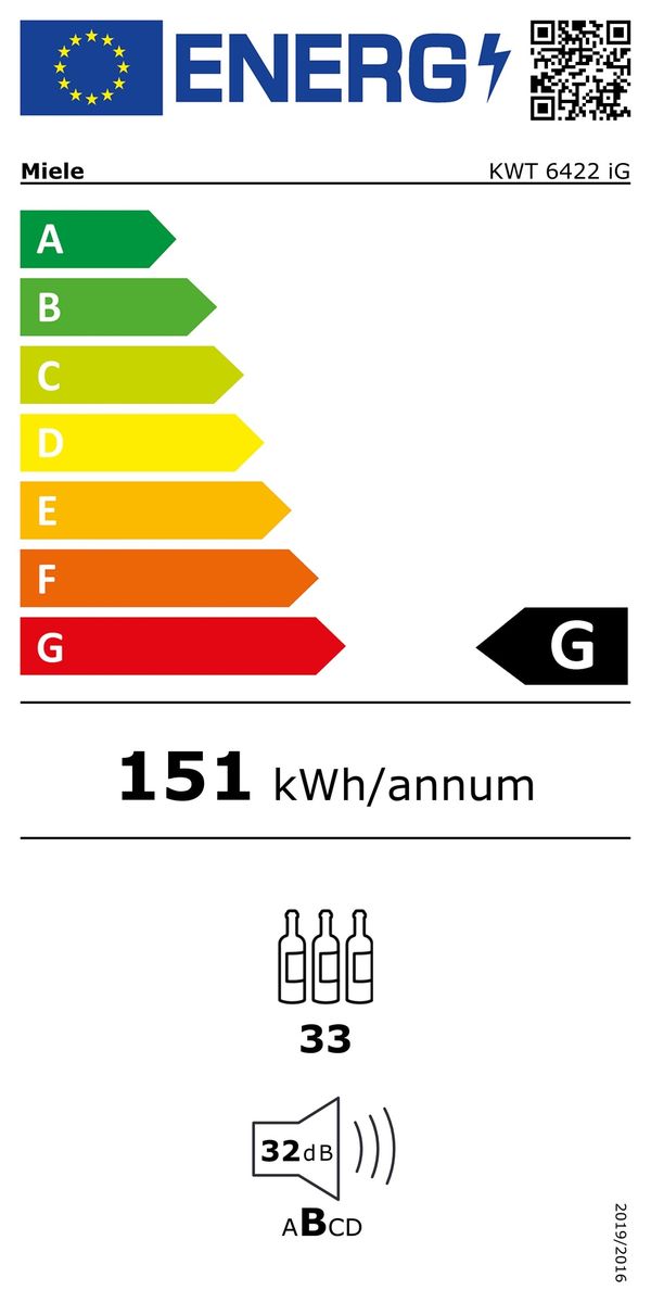 Įmontuojamas vyno šaldytuvas Miele KWT 6422 iG Įmontuojamas vyno šaldytuvas Miele KWT 6422 iG