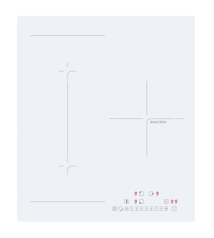 Indukcinė 45 cm kaitlentė Schlosser BF571-54WH (PURE WHITE)