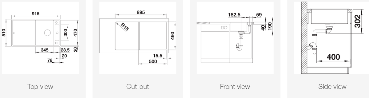 Silgranitinė plautuvė BLANCO AXIA III 5 S SILG Pilka Z.ES InFino M.AF
