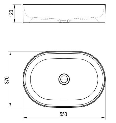 Keraminis praustuvas Ceramic O SLIM 550 juodas matinis, XJX0D155000