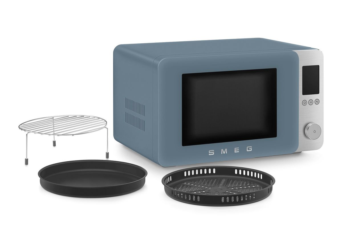 SMEG mikrobangų krosnelė, MOC02SBMEU, su grilium, karštu oru ir Air fry funkcija